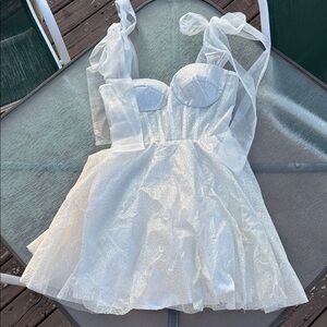 Sparkly white short fairy dress